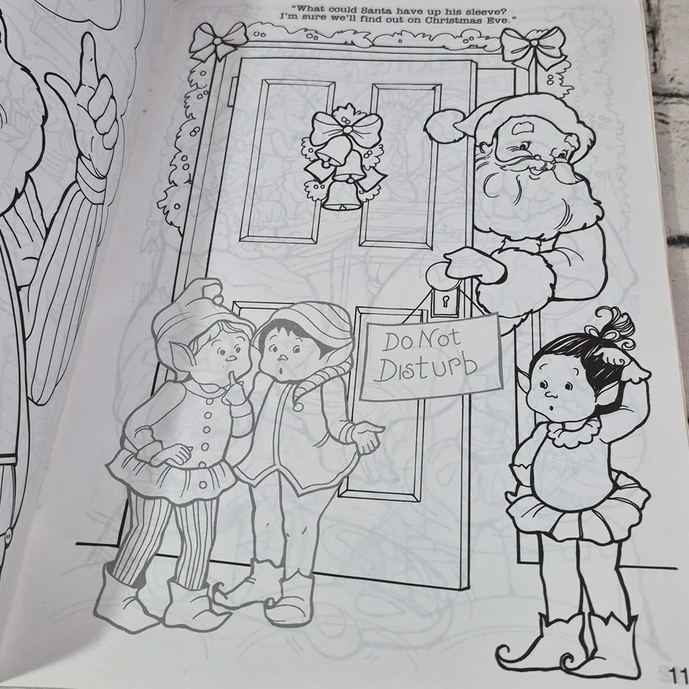 1993 Golden Book The Elves' Christmas Surprise Sticker Fun Book Vintage Coloring